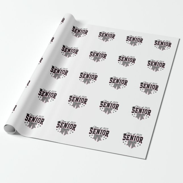 Klasse 2025 Senior Bow Coquette Abschluss Geschenkpapier (Ungerollt)