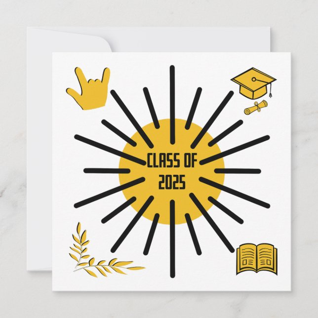 Klasse 2025 - Sunshine Einladung (Vorderseite)