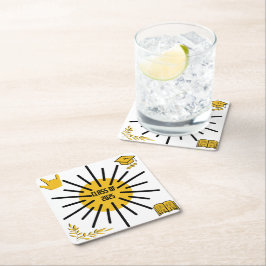 Klasse 2025 - Sunshine Rechteckiger Pappuntersetzer