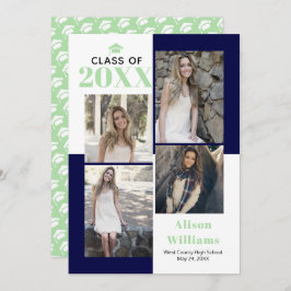 Klasse 2025 vier Fotos Marine, Minze Abschluss Ankündigung