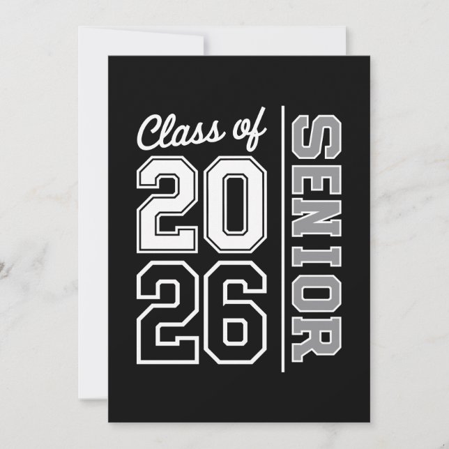 Klasse 2026 Abitur 26 Absolvent Ankündigung (Vorderseite)