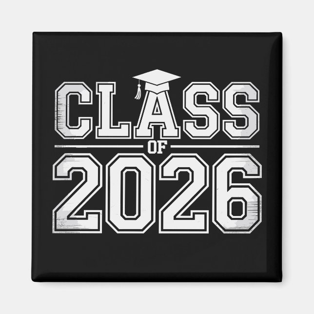 Klasse 2026 Abschluss 26 Absolvent Vintage Magnet (Vorne)