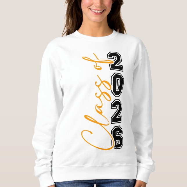 Klasse 2026 Abschluss Senior Orange Black Sweatshirt (Vorderseite)