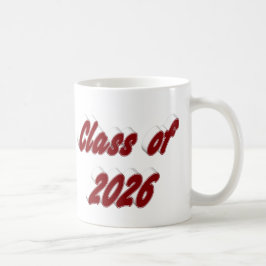 Klasse 2026 burgunderrote Typografie Abschluss Kaffeetasse