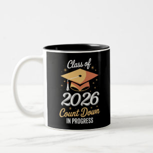 Klasse 2026 Countdown im Gange Personalisiert  Zweifarbige Tasse