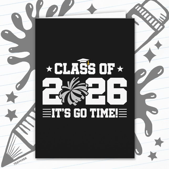 Klasse 2026 Graue Cheer-Abschlussfeier Es ist losg Karte (Von Creator hochgeladen)