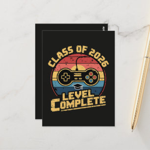 Klasse 2026 Level abgeschlossen Postkarte