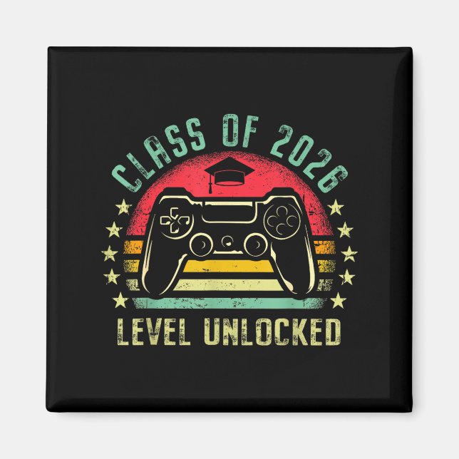 Klasse 2026 Level freigeschalteter Videospieler Se Magnet (Vorne)