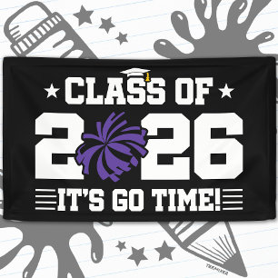 Klasse 2026 Lila Cheer Abschluss Es ist Zeit zu ge Banner