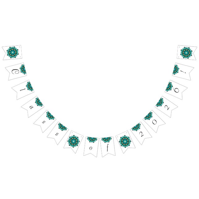 Klasse 2026! Mandala in Aqua Wimpelkette (Alle)