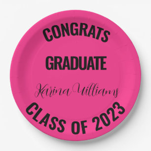 Klasse 2026 Pinker Hochschulabschluss Party Pappteller