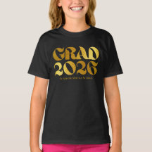 Klasse 2026 Schwarz-Gold-Typografie Mittelstufe