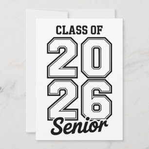 Klasse 2026 Senior 26 Abschluss Absolvent Einladung