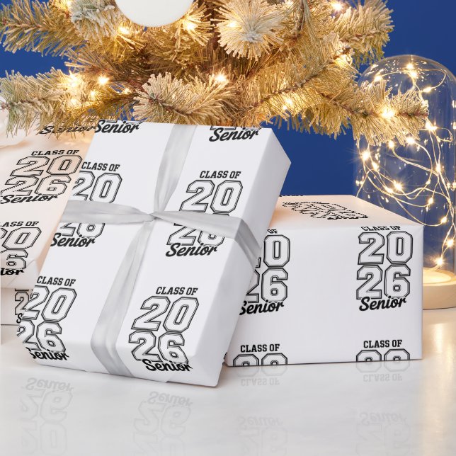 Klasse 2026 Senior 26 Abschluss Absolvent Geschenkpapier (Feiertage)