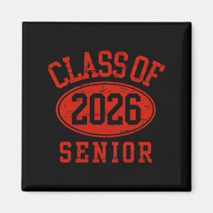 Klasse 2026 Senior Back School Grafik Kunst Magnet