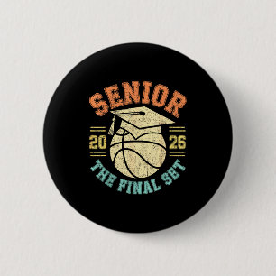 Klasse 2026 Senior Basketball Finale Grafik Kunst Button