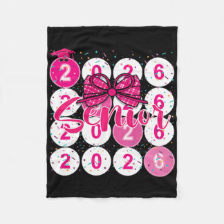 Klasse 2026 Senior Coquette Rosa Schleife Abschlus Fleecedecke