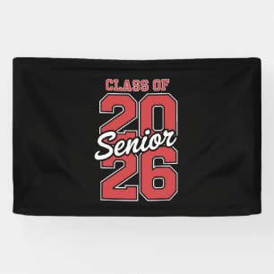 Klasse 2026 Senior Rot Abschluss 26 Absolvent Banner