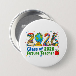 Klasse 2026 Zukünftige Lehrkraft Schulmaterial Kun Button