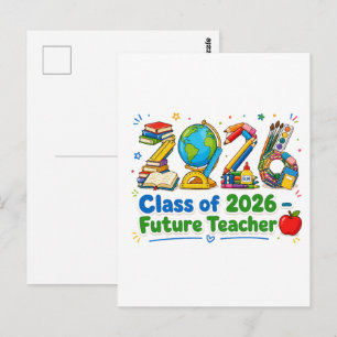 Klasse 2026 Zukünftige Lehrkraft Schulmaterial Kun Postkarte