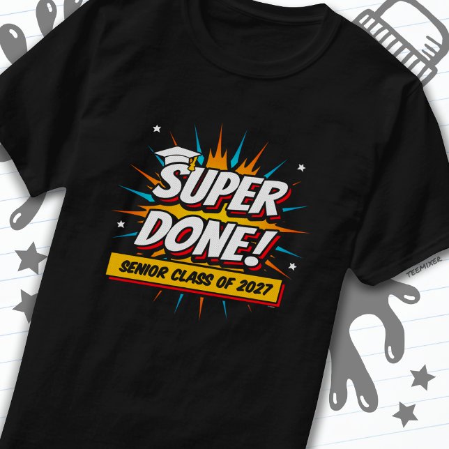 Klasse 2027 Graduate Super Comic Senior 2027 T-Shirt (Von Creator hochgeladen)