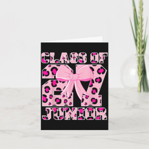 Klasse 2027 Junior Leopard rosa Schleife Mädchen h Karte