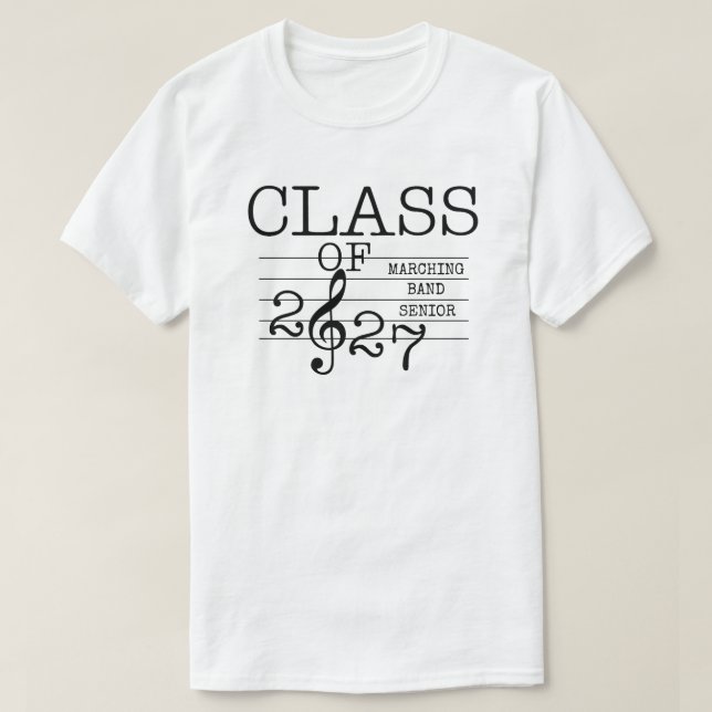 Klasse 2027 Marching Band Abiturient T-Shirt (Design vorne)