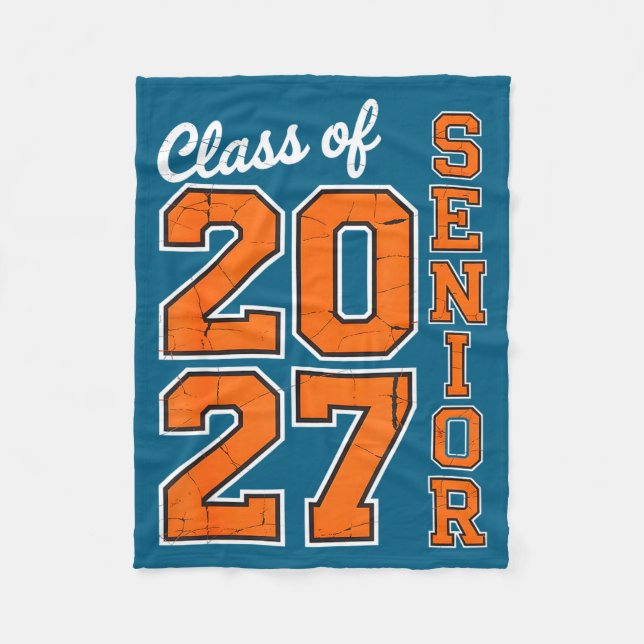 Klasse 2027 Senior 27 Hochdesign Fleecedecke (Vorderseite)
