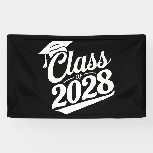 Klasse 2028 Abschluss für den Abschluss eines Schu Banner (Horizontal)