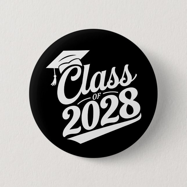 Klasse 2028 Abschluss für den Abschluss eines Schu Button (Vorderseite)