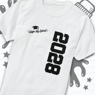 Klasse 2028 Abschluss Unterschreiben Mein Shirt Se