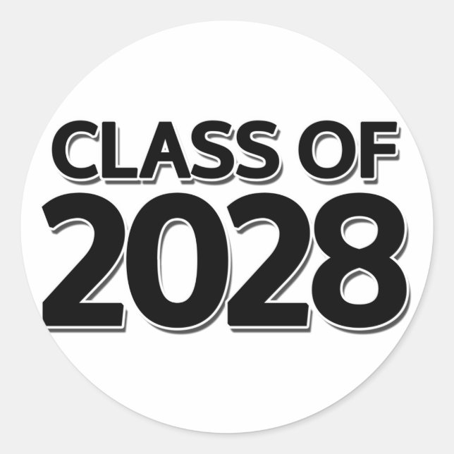 Klasse 2028 runder aufkleber (Vorderseite)