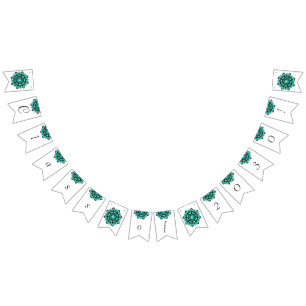 Klasse 2030! Mandala in Aqua Wimpelkette