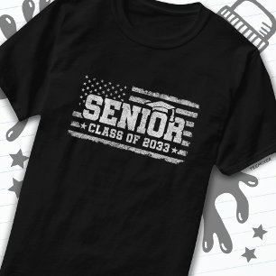 Klasse 2033 Abschluss American Flag Senior 2033 T-Shirt