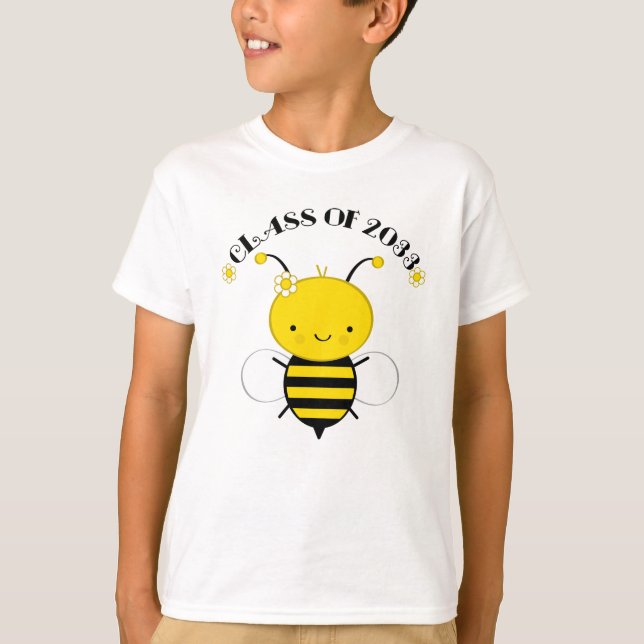 Klasse 2033 Kinder Niedliche Honigbiene T-Shirt (Vorderseite)