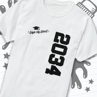Klasse 2034 Abschluss Unterschreiben Mein Shirt Se