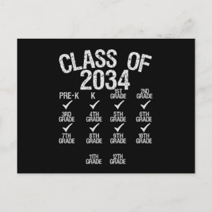 Klasse 2034 mit Abschluss 6. Klasse Ankündigungspostkarte