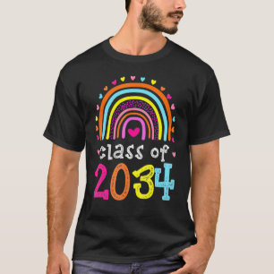 Klasse 2034 Rainbow Pink Graduate Preschool Art T-Shirt