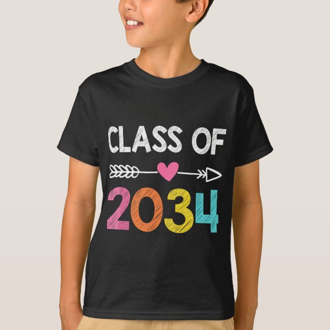 Klasse 2034 Vorschullehrer-Abschluss T-Shirt (Vorderseite)