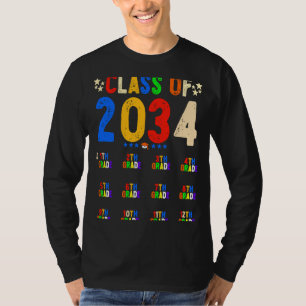 Klasse 2034 wächst mit Handdrucken K 12 Grad T-Shirt