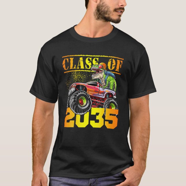 Klasse 2035 t Rex Dinosaurier Monster Truck Pre-K  T-Shirt (Vorderseite)