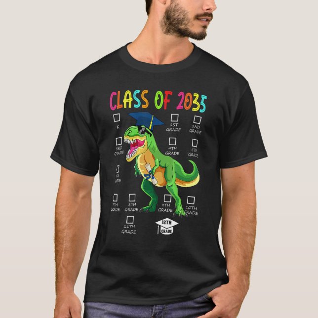 Klasse 2035 Wächst Mich Vorschule Kindergarten Din T-Shirt (Vorderseite)