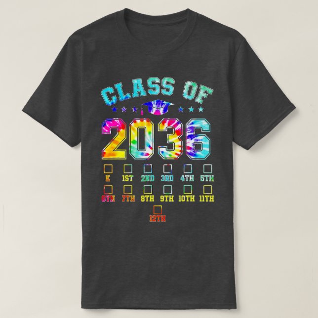 Klasse 2036 Kindergarten vor K wachsen mit mir Gra T-Shirt (Design vorne)