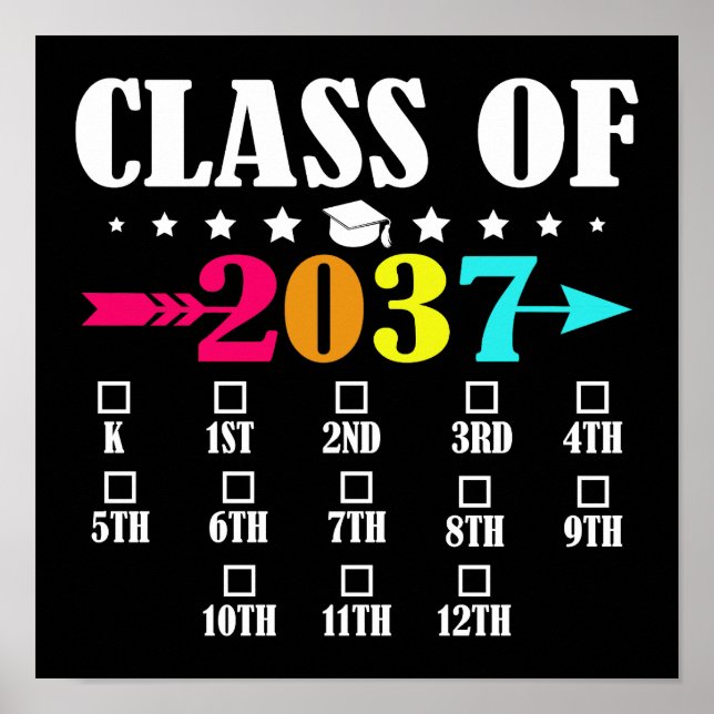 Klasse 2037 Kindergarten 12. Klasse Abschluss Poster (Vorne)
