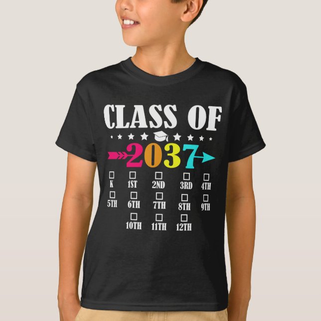 Klasse 2037 Kindergarten 12. Klasse Abschluss T-Shirt (Vorderseite)
