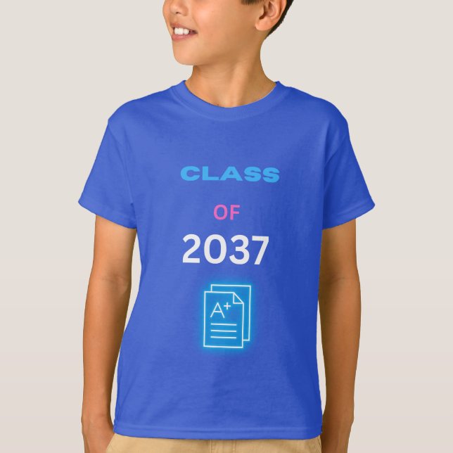 Klasse 2037 mit Berichtskarte T-Shirt (Vorderseite)