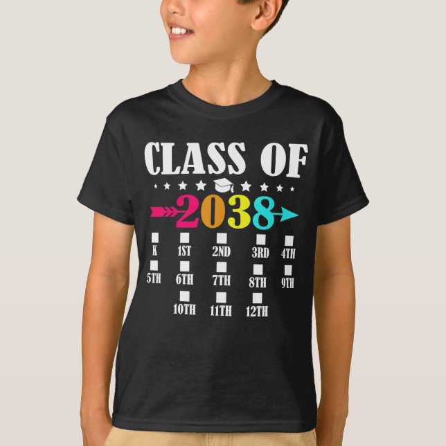 Klasse 2038 1. Kindergarten 12. Klasse T-Shirt (Vorderseite)