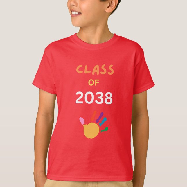 Klasse 2038 mit Fingeranstrich T-Shirt (Vorderseite)