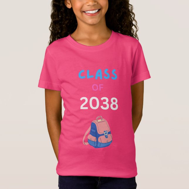 Klasse 2038 mit Rucksack T-Shirt (Vorderseite)