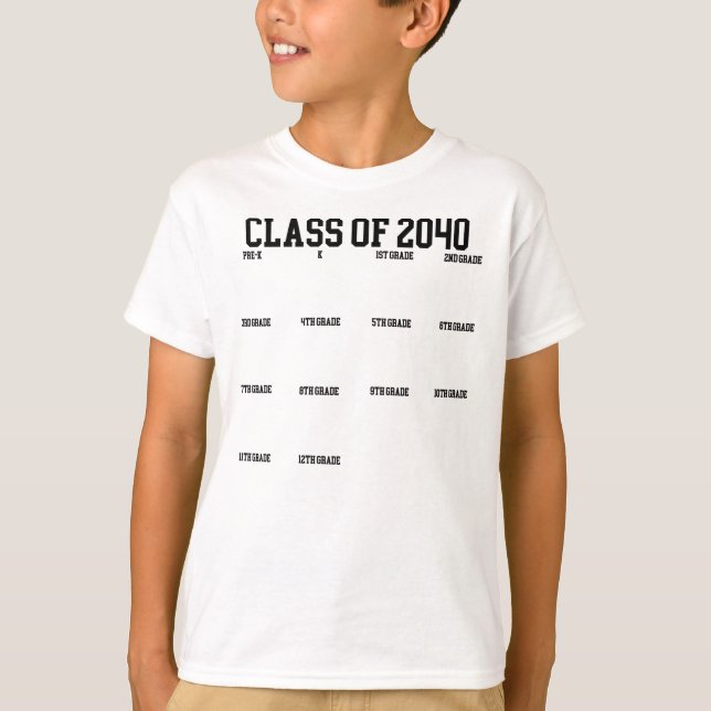 Klasse 2040 Mit Handprint Abschluss wachsen T-Shirt (Vorderseite)